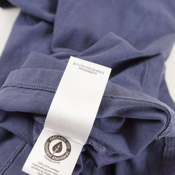 Everlane Essential Organic Cotton Garment Dyed BLue Short Sleeve Henley Sz M - Picture 8 of 8